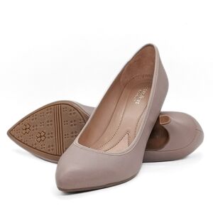 New Women's Leather Naturalizer Taupe Brulee Oden Low Heel Pump